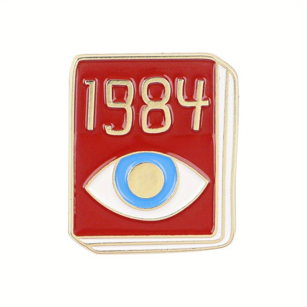 "1984” GEORGE ORWELL BOOK COVER OIL DRIPPED ENAMEL PIN LAPEL PIN BROOCH NWT